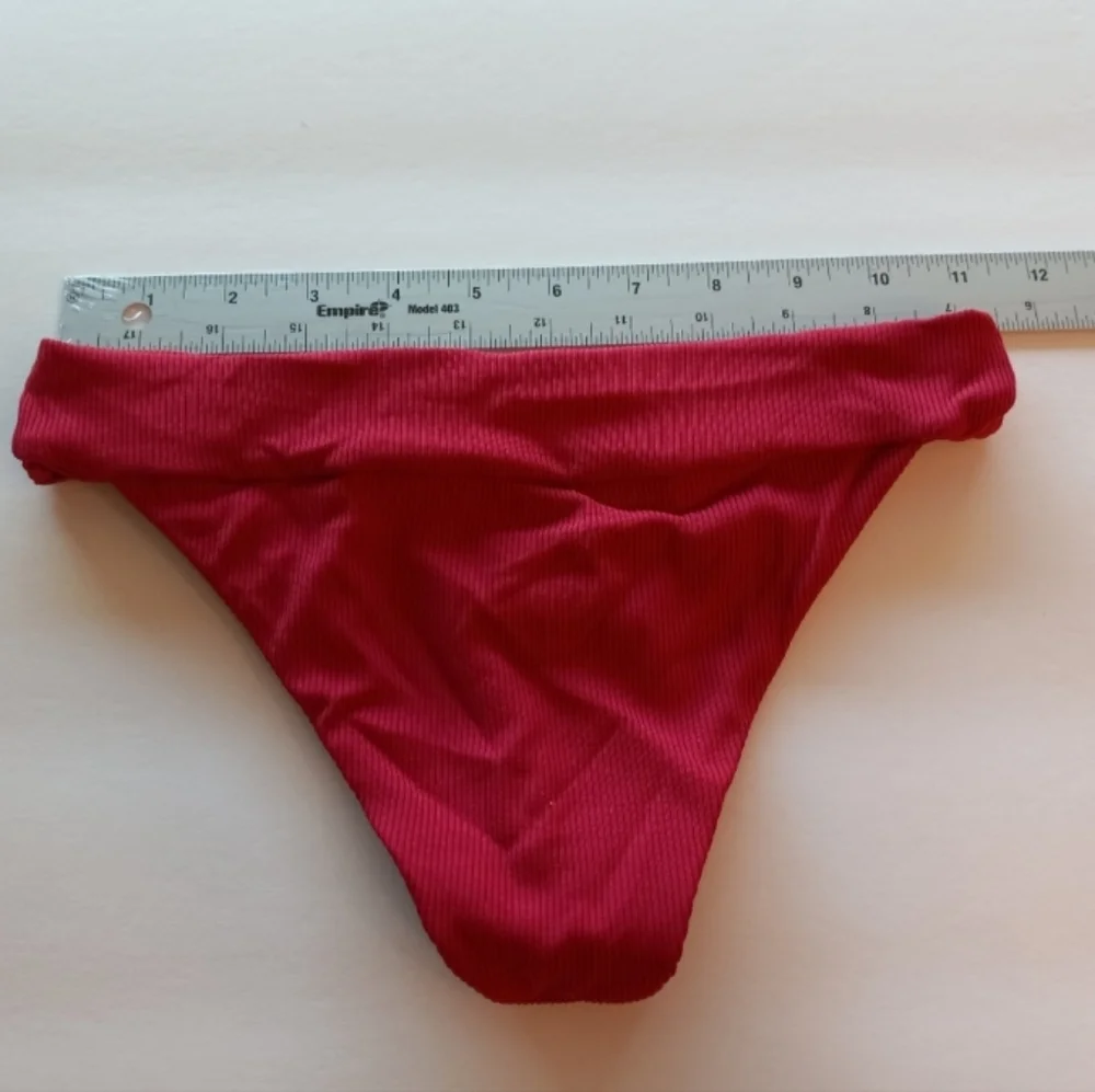 L*Space Veronica Classic Ribbed Swim Bottoms in Strawberry Red
